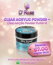 Mia Secret Clear Acrylic Powder PL410-C 1/2 oz