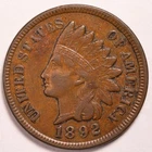 1892 Indian Head Penny Cent Extremely Fine (XF)
