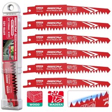 6 Inch Wood Pruning Reciprocating Saw Blades, 5TPI Saw Blades Set with Organizer