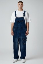 Mens Dungarees Stretch Jeans Denim Overalls Jumpsuit Workwear Heavy Duty Pants 5