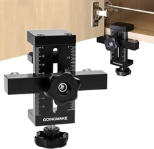 Cabinet Door Mounting Jig with Quick Edge Positioner,Adjustable Black 