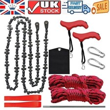53 inch 68 Teeth Rope Saw High Reach Tree Limb Hand Rope Chain Saw Foldable UK