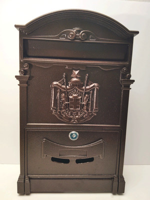 Tooluck Classic Aluminum Mailbox Wall Mount Post Box with Lock - Bronze 16''x9.5''