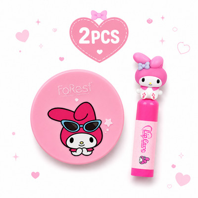 My Melody Forest Sun Cushion SPF50+ Lip Care Balm Set K-Beauty  Korea 2PCS