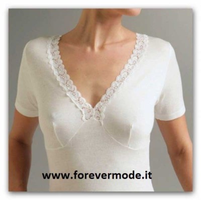 Women's Liabel short Sleeve IN Wool Cotton With Forma Del Breast Art.