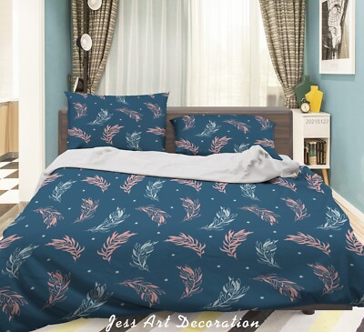 3D Leaves Flora Pattern Quilt Cover Set Bedding Sets Pillowcases Queen 8
