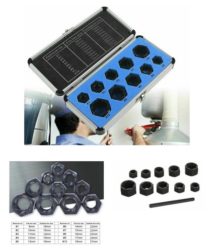 10PCS Nut Removal Tool Damaged Lug Nut Lock Remover Twist Socket Set Car Wheel - Picture 11 of 13