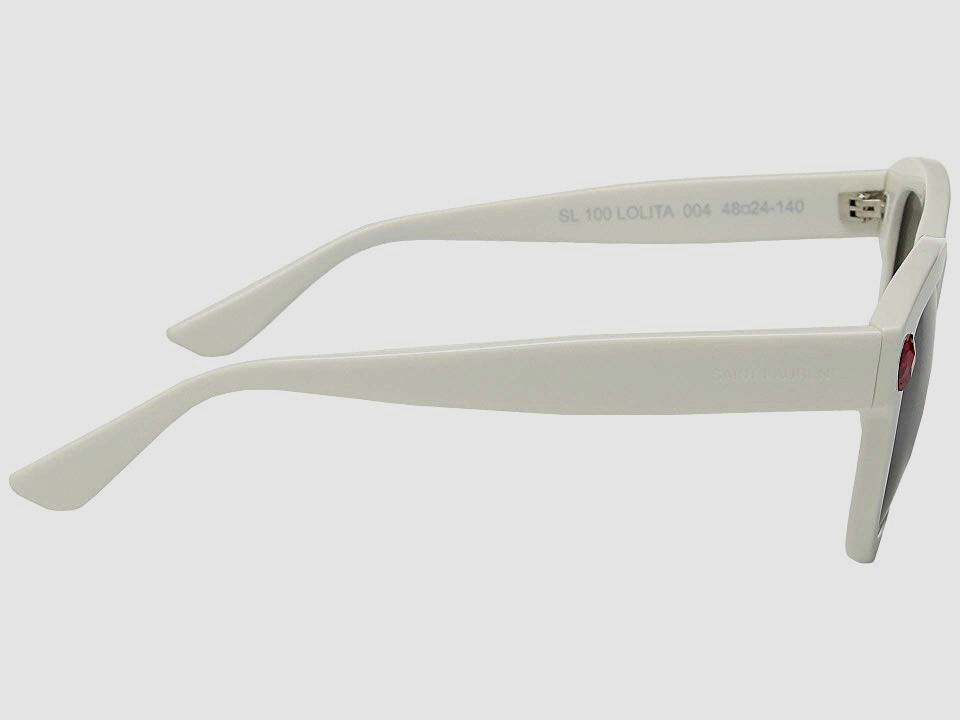 $490 Saint Laurent SL100 004 Occhiali da sole quadrati Lolita da donna bianchi 48 24 140