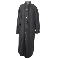 Vintage Geiger Grey Boiled Wool Maxi Coat Sz 34 Eu