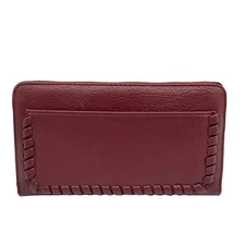 Style & Co Burgundy Whipstitch Zip Around Wallet