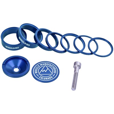 Wheels Manufacturing Pro StackRight Headset Spacer Kit - Blue SRHS-PKIT1-6