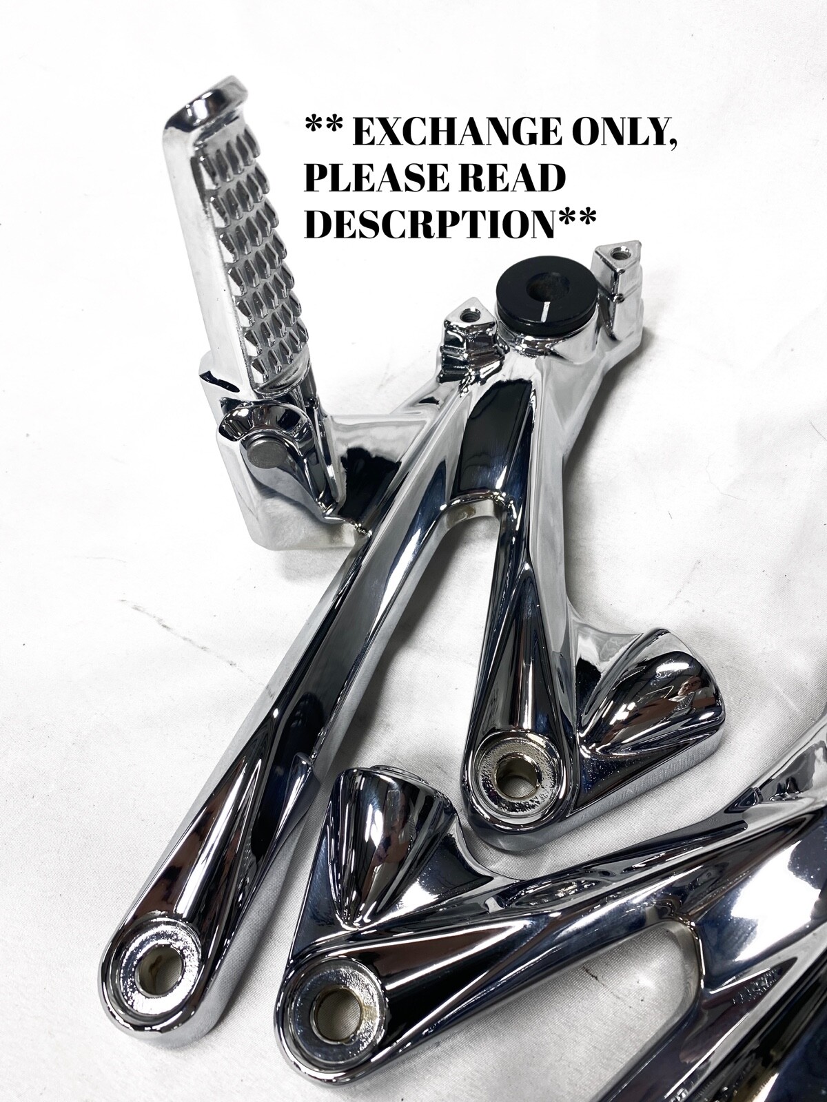 ZX14 !!EXCHANGE!! CHROME OEM REAR FOOT PEGS & BRACKETS ALL KAWASAKI