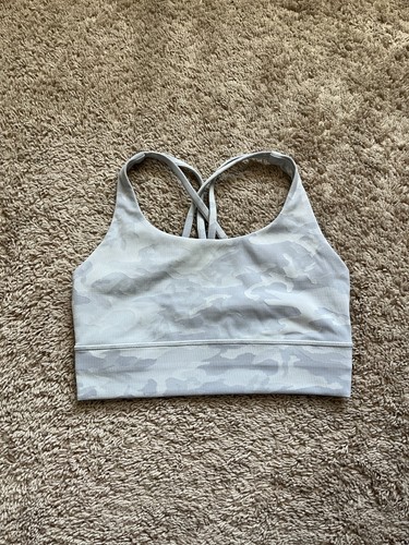 Lululemon Damen Energy BH Long Line in Inkognito Camo Jacquard Größe US 8
