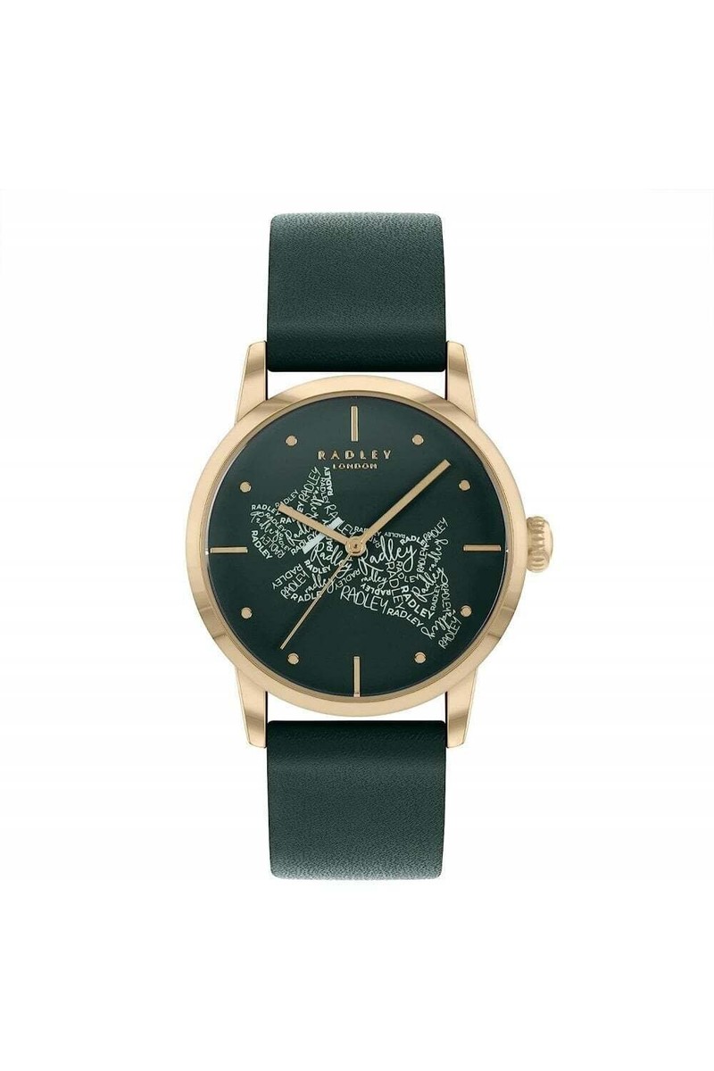 RADLEY Ladies Dark Green Leather Strap Watch RY21532A UK