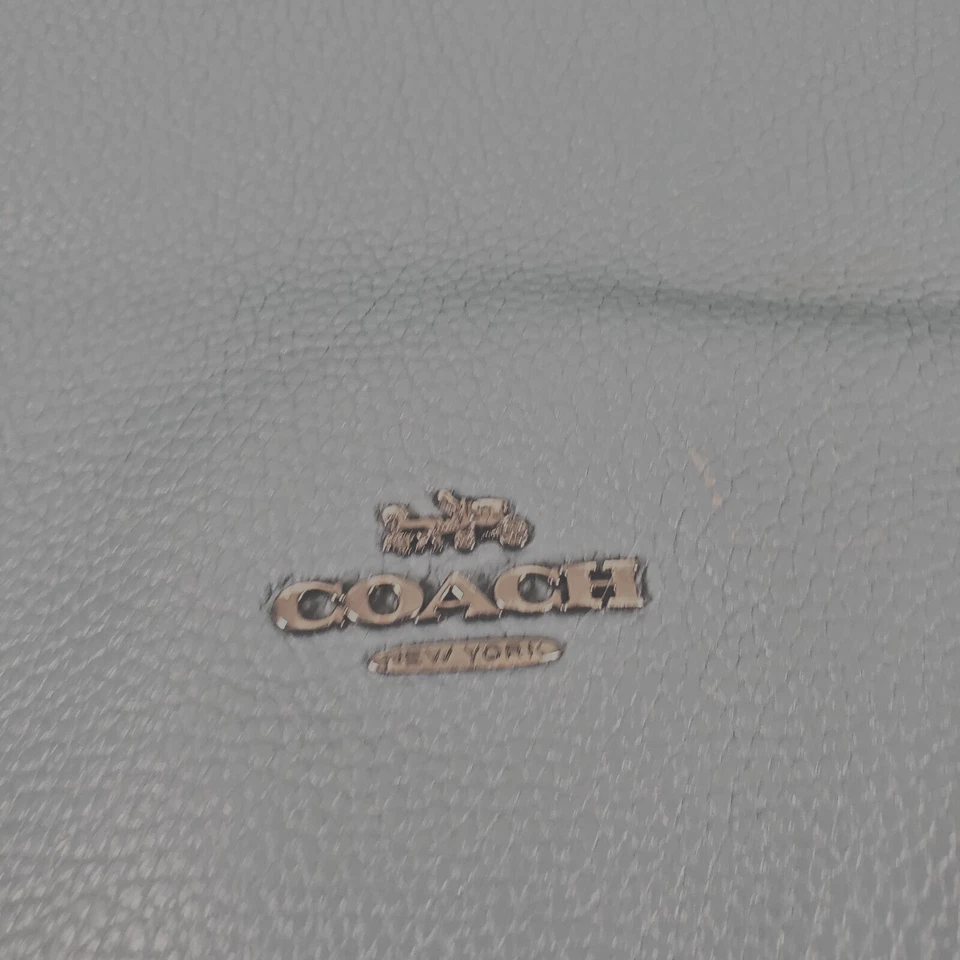 Coach Edie Hobo Blue Pebbled Leather Shoulder Bag Silver Hardware RARE - Image 4 of 4