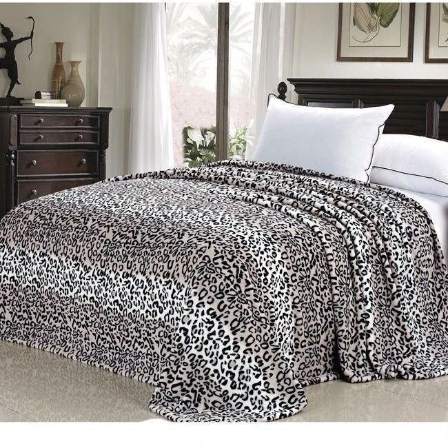 Black and white leopard print blanket new arrivals