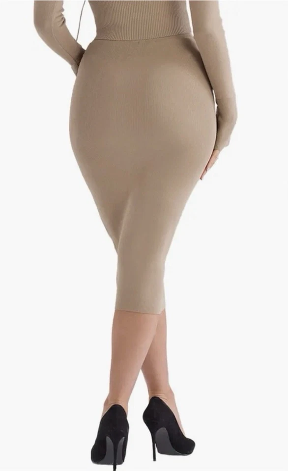 Falda midi tejida brezo House of CB NUEVA CON ETIQUETAS | Talla: L Foto 3 de 4