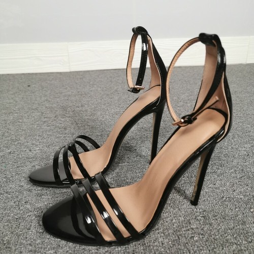 Fashion Women Sandals Open Toe Heels Sandals Black Shoes Woman Plus Size 4-20 - Picture 1 of 6