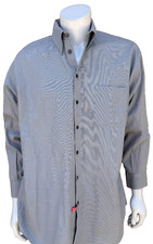 Claiborne T Weave Men's Size XL Button Down Gray Long Sleeve Cotton Dress Shirt
