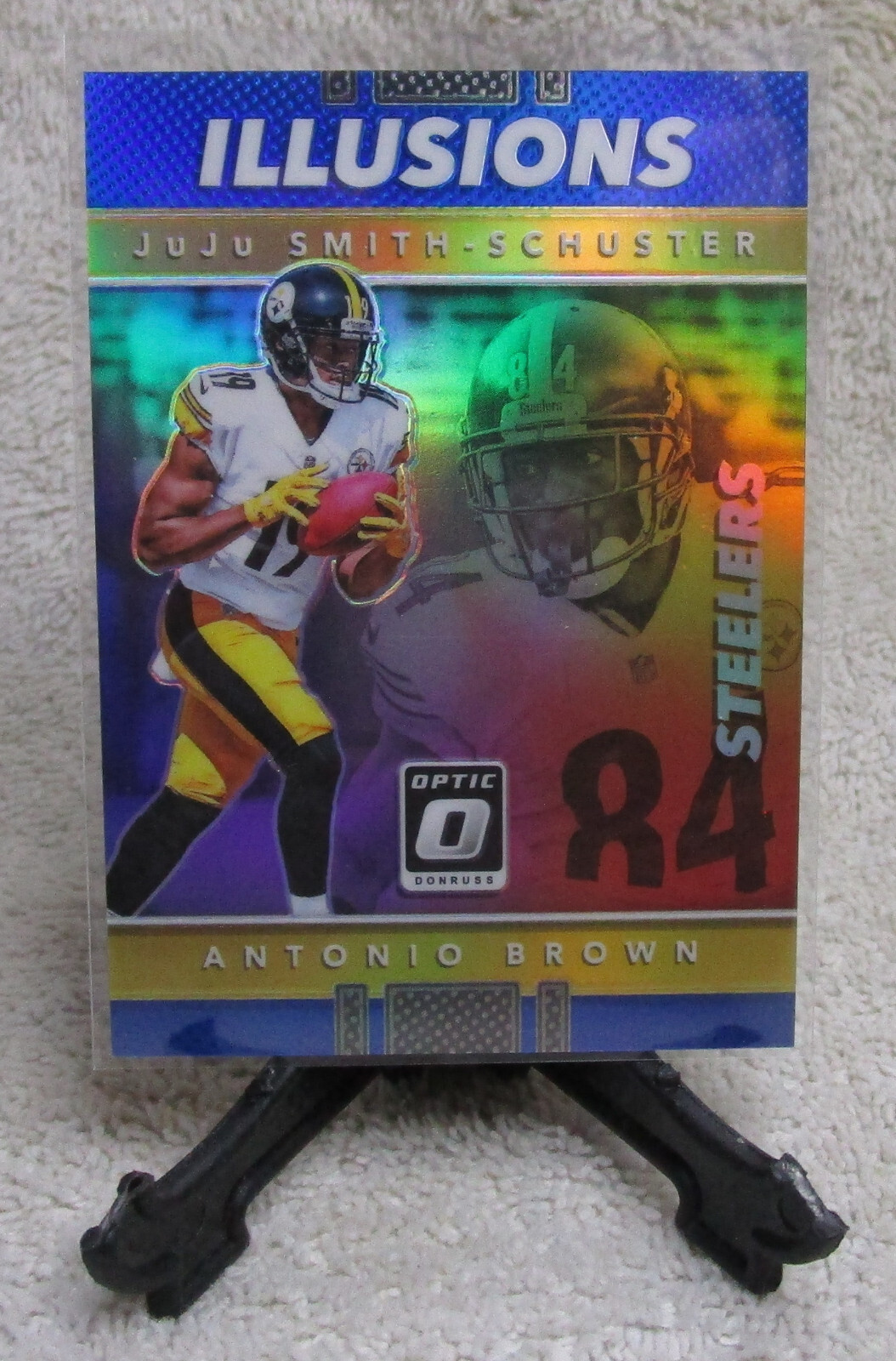 JuJu SMITH-SCHUSTER 2017 Optic Illusions BLUE PRIZMS Rookie Card Serial #078/149