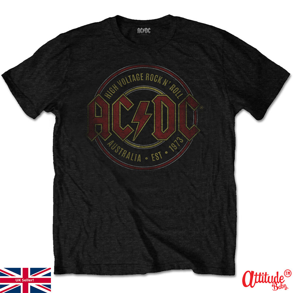【AC/DC】Tシャツ⑥ Sサイズ Adult ACDC T Shirt-Unisex-Est 1973-Black ACDC Tee Shirt