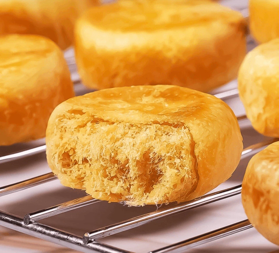 Hilo de carne de pollo Rousong Soft Cakes, salado y salado 15 piezas/ea 495 g 肉松饼 2 paquetes Foto 4 de 4