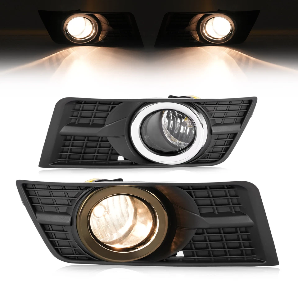 KUAFU Pair Fog Lights w/Bumper Lamp Bezel Cover For Cadillac SRX 2010-2016 LH&RH - Image 2 of 4