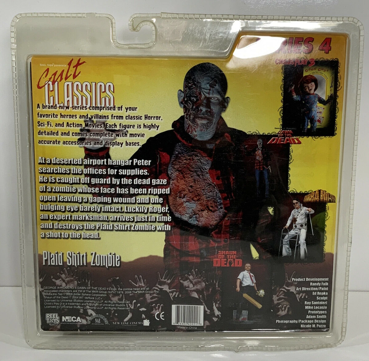 NECA CULT CLASSICS SERIES 4 DAWN OF THE DEAD PLAID SHIRT ZOMBIE 7” FIGURE SEALED