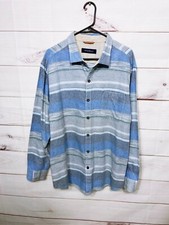 Tommy Bahama Mens Flannel Shirt Size XL Striped Button Up Pocket Long Sleeve
