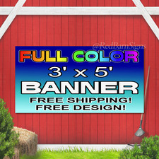 Custom Vinyl Banner 13oz Full Color Indoor Outdoor Banner FREE DESIGN