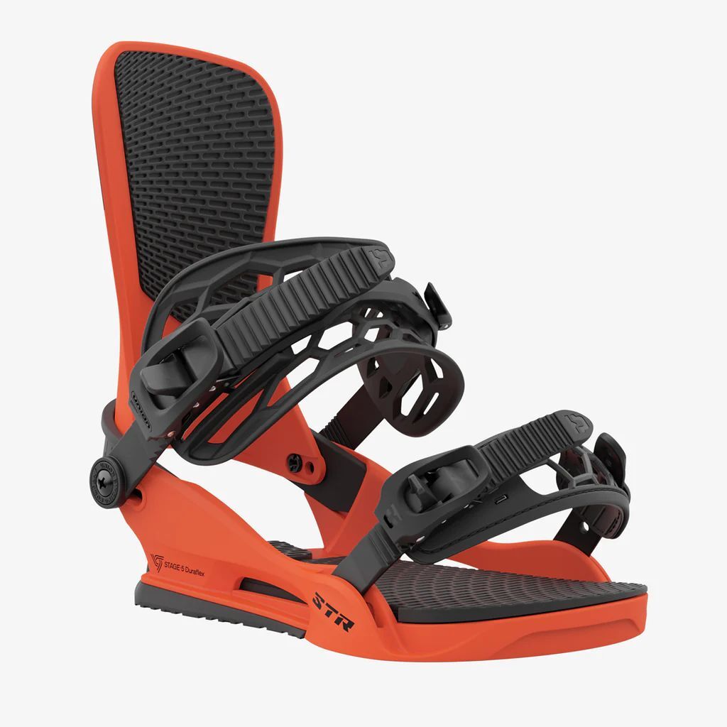 Union STR Men's Snowboard Bindings, Hunter Orange, Medium