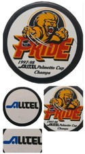 1997-98 PEE DEE PRIDE PALMETTO CUP CHAMPS  HOCKEY PUCK LINDSAY MFG. MADE IN 🇨🇦