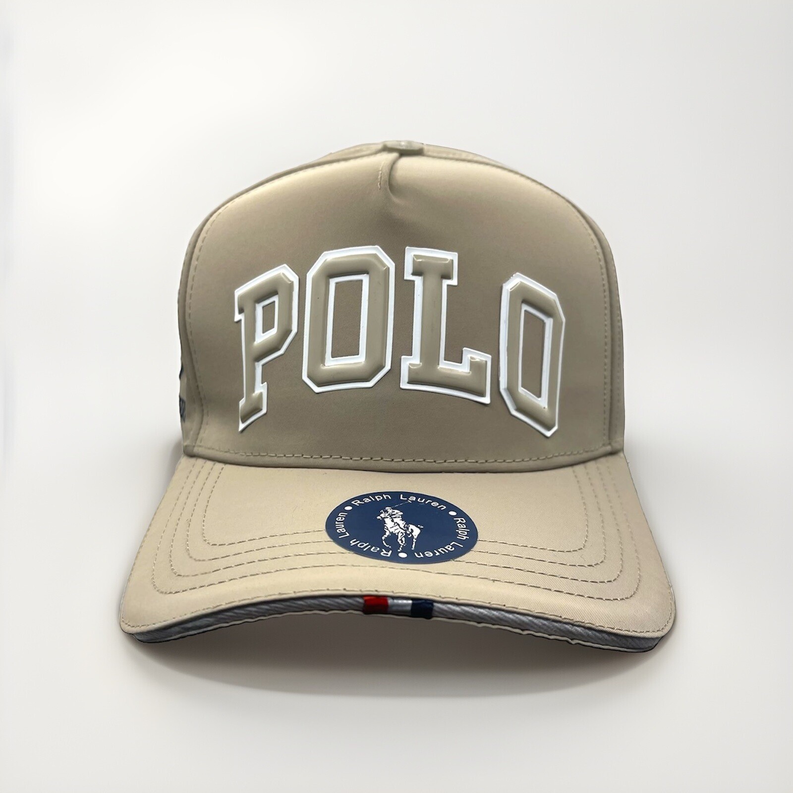 Polo Ralph Lauren Big Pony Cappello Berretto Uomo ��Beige 3 Logo Ricamato