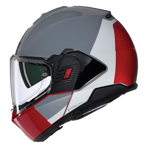 Casco Modulare Nolan N120-1 GRAFO 349 Grigio / Bianco / Rosso - Foto 2 di 4