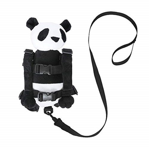Children Toddler Spotted Panda Plush Safety Harness Backpack Walking Leash Strap - Picture 3 of 3