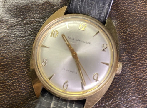 Paul Dominique Men's watch 17 Jewels Manual Wind up Red Date Swiss Made Runs