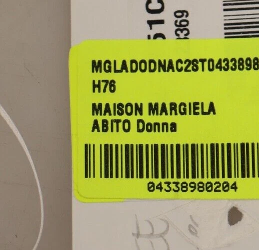MAISON MARGIELA abito rayon bianco senza maniche scollo a V tubino midi IT40 US6 S $1000