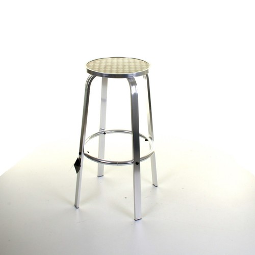 Bar Stool Furniture Bistro High Chair Chrome Lightweight Aluminium Cafe Seat - Picture 5 of 9