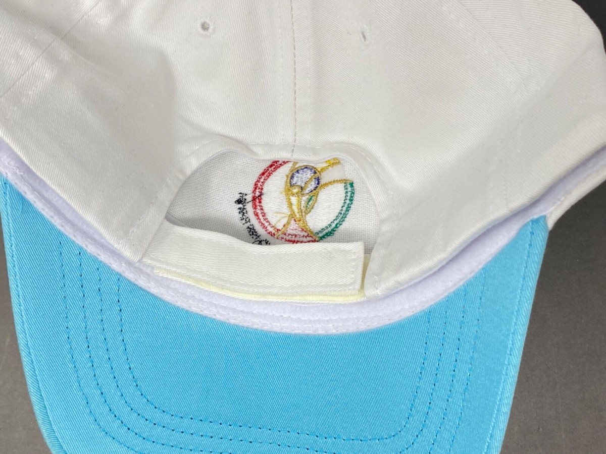 2002 FIFA World Cup Korea Japan White/Teal Strapback Hat Cap