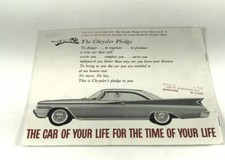 1960 Chrysler Brochure Windsor New Yorker Saratoga Chrysler Pledge
