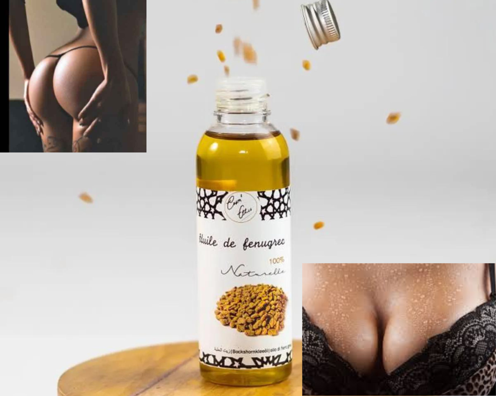 Huile de Fenugrec 60ml 100% naturelle pour le soin ciblé de la poitrine