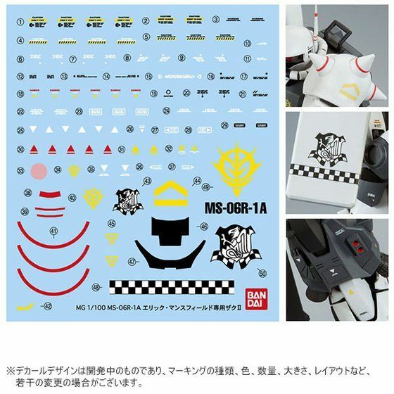 Rare Kit Bandai MG 1/100 MS-06R-2 Eric Mansfield Zaku II