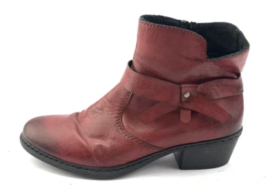 RIEKER DAMENSTIEFEL STIEFELETTEN BOOTS Gr:40 Uk:6,5 ROT - Bild 1 von 4