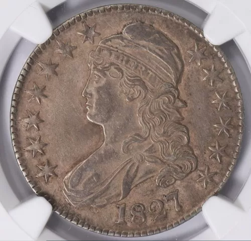 1827 Bust 50c Half Dollar O-129 Square Base 2 - NGC XF Details Cleaned