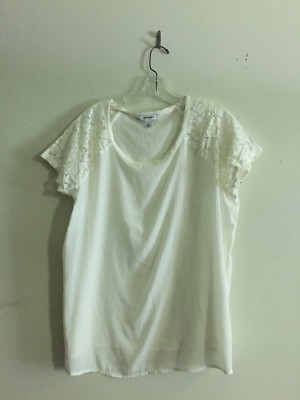 Old Navy Size L Cream Lace Sleeves Top Blouse Women Stylish