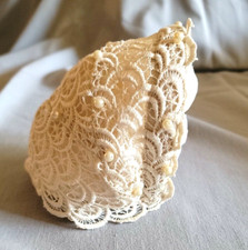 Vintage Homemade little Ivory Lace bonnet