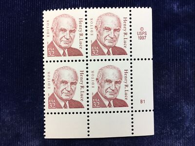 NANEE-B)STAMPS GREAT AMERICAN HENRY LUCE,#2935,1998,MOGNH PLTBLK 4, Z23A FR SHIP