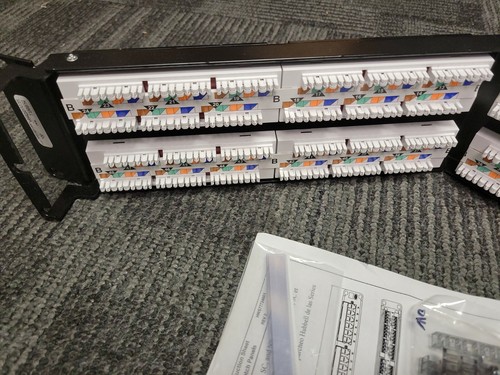 HUBBELL HP648A Nextspeed Category 6, 48 Port Patch Panel Angled, Black, 2U, New - Afbeelding 9 van 11