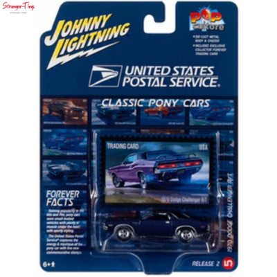 Johnny Lightning 1/64 USPS 1970 DODGE CHALLENGER R/T PURPLE