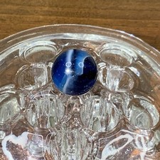 Vintage 5/8 Blue And White Slag Marble. Dark Blue Color Cool White Pattern